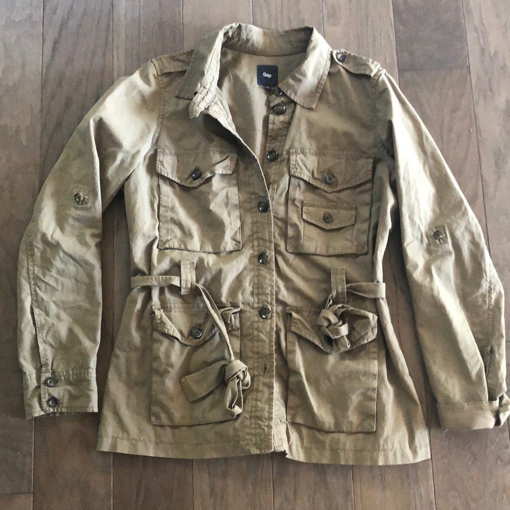 Gap khaki green cargo jacket sz large